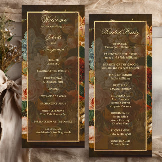 Elegant Fine Art Floral Still Life Wedding Programm