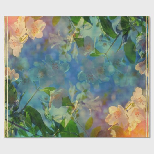 ELEGANT FINE ART GARTEN FRÜHLINGSBLUMEN VERPACKUNG GESCHENKPAPIER (Flach)