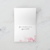 Elegant Fine Art Pink Floral Drop Dankeschön Karte (Innenseite)