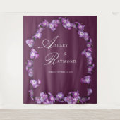 Elegant Finn Rustic Lila Lilac Arch Florals Wandteppich (Vorderseite)