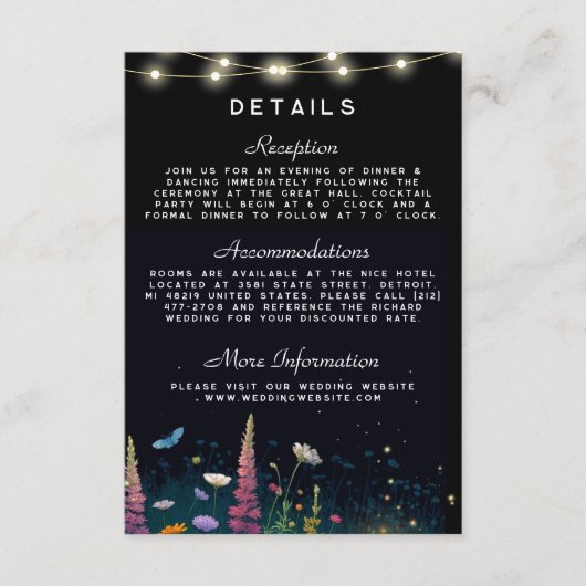 Elegant Firefly Rustic Wedding Einladung (Vorderseite)