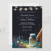 Elegant Firefly Rustic Wedding Einladung (Vorderseite)