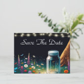 Elegant Firefly Rustic Wedding Einladung (Stehend Vorderseite)