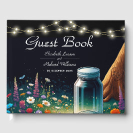 Elegant Firefly Rustic Wedding Einladung Gästebuch