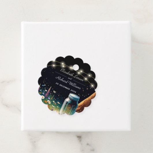 Elegant Firefly Rustic Wedding Einladung Geschenkanhänger (Beispiel)