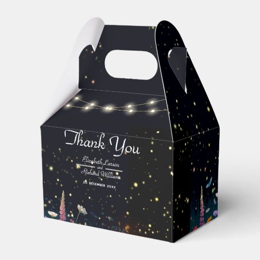 Elegant Firefly Rustic Wedding Einladung Geschenkschachtel (Rückseite)