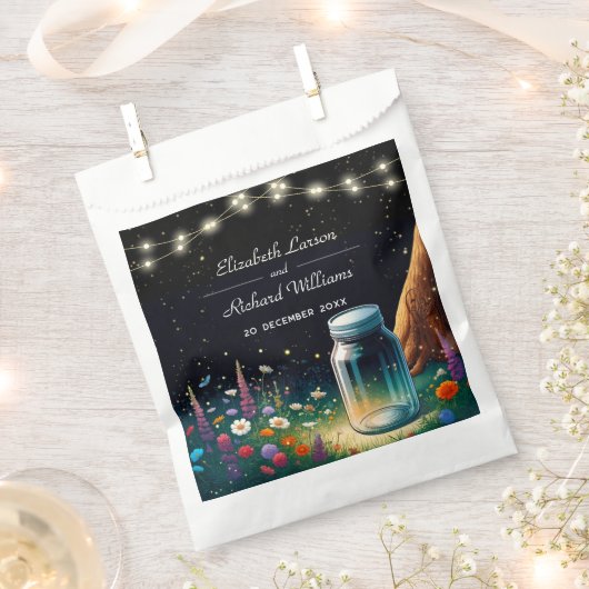 Elegant Firefly Rustic Wedding Einladung Geschenktütchen (Ausgeschnitten)