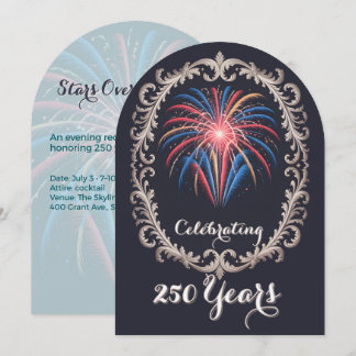 Elegant Fireworks 250 Years Celebration QR Code Einladung