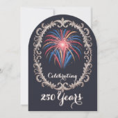 Elegant Fireworks 250 Years Celebration QR Code Einladung (Vorderseite)