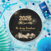 Elegant Fireworks New Year Pappteller (Party)