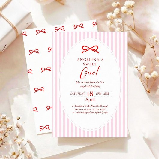 Elegant First Birthday Invitation. Einladung