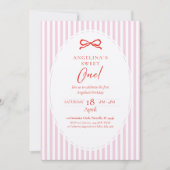 Elegant First Birthday Invitation. Einladung (Vorderseite)