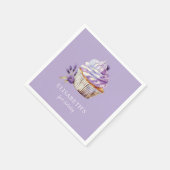 Elegant First Birthday Pastel Violet Personalisier Serviette (Ecke)