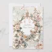 Elegant First Bloom Baby Shower Invitation with Fl Einladung (Vorderseite)