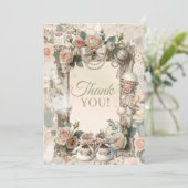 Elegant First Bloom Baby Shower Thank You Note wit Dankeskarte (Stehend Vorderseite)