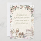 Elegant First Bloom Baby Shower Thank You Note wit Dankeskarte (Rückseite)