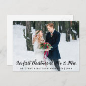 Elegant First Christmas als Mr. und Mrs. Foto Postkarte (Vorne/Hinten)