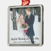 Elegant First Christmas als Mr. und Mrs. Ornament Aus Metall (Links)