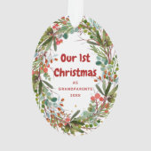 Elegant First Christmas Wreath Ornament (Rückseite)