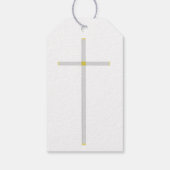 Elegant First Communion Silver Cross Blue Geschenkanhänger (Rückseite)