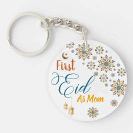 Elegant First Eid Mubarak Mama Calligrafy Moon Schlüsselanhänger