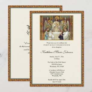 Elegant First Holy Communion Boy Girl Einladung