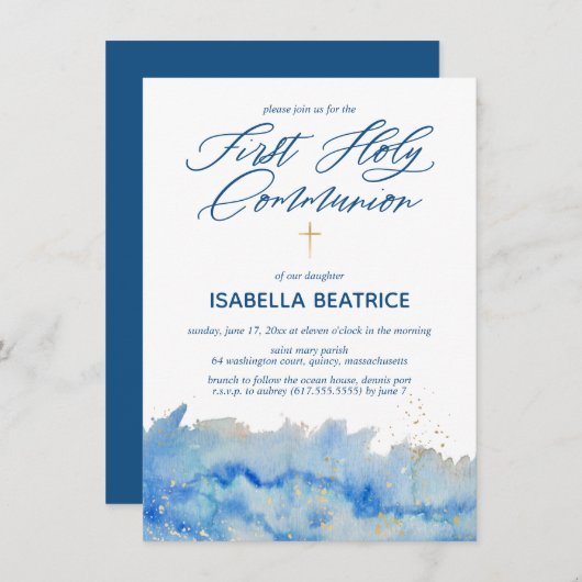 Elegant First Holy Communion Einladung (Vorne/Hinten)