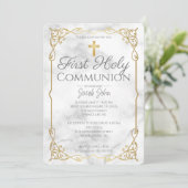 Elegant First Holy Communion Einladung (Stehend Vorderseite)