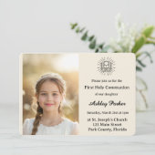 Elegant First Holy Communion Photo Invitation Einladung (Stehend Vorderseite)