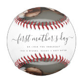 Elegant First Mother's Day Custom Foto Collage Baseball (Rückseite)