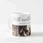 Elegant First Mother's Day Custom Foto Collage Kaffeetasse (Vorderseite Links)