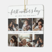 Elegant First Mother's Day Custom Foto Collage Keramikornament (Links)
