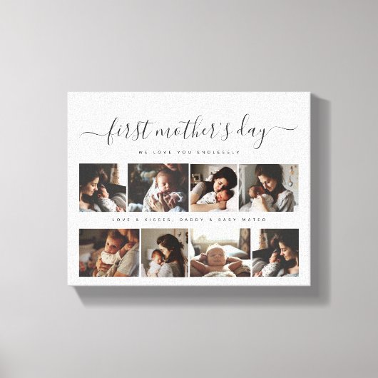 Elegant First Mother's Day Custom Foto Collage Leinwanddruck (Vorderseite)