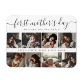 Elegant First Mother's Day Custom Foto Collage Magnet (Horizontal)