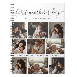 Elegant First Mother's Day Custom Foto Collage Notizblock