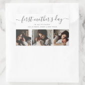 Elegant First Mother's Day Custom Foto Collage Rechteckiger Aufkleber (Tasche)