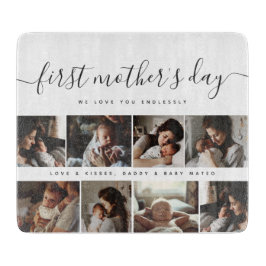 Elegant First Mother's Day Custom Foto Collage Schneidebrett