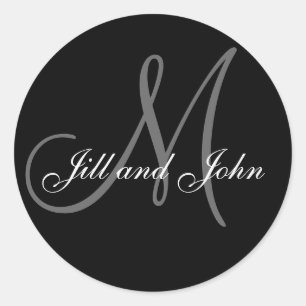 Elegant First Names and Initial Monogram Sticker