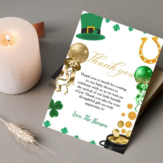 Elegant First Patrick Day Baby Dusche Dankeschön K Ankündigung