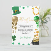 Elegant First Patrick Day Baby Dusche Dankeschön K Ankündigung (Stehend Vorderseite)