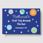 Elegant First Trip Around The Sun Boy's Birthday Gästebuch (Vorderseite)