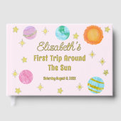 Elegant First Trip Around The Sun Girl's Birthday Gästebuch (Vorderseite)