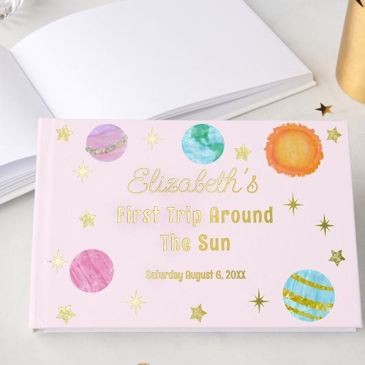Elegant First Trip Around The Sun Girl's Birthday Gästebuch