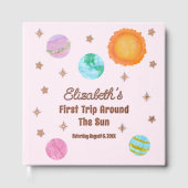 Elegant First Trip Around The Sun Girl's Birthday Gästebuch (Vorderseite)