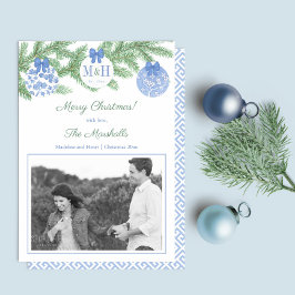 Elegant First Verheiratet Christmas Newlyweds Mono Feiertagskarte