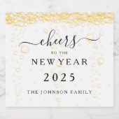 Elegant Fizz Bubbles jubeln Neujahrsfest Schaumweinetikett (Einzelnes Label)