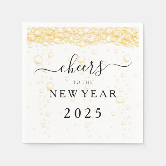 Elegant Fizz Bubbles jubeln Neujahrsfest Serviette (Vorderseite)