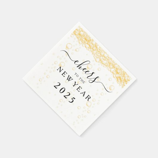 Elegant Fizz Bubbles jubeln Neujahrsfest Serviette (Ecke)