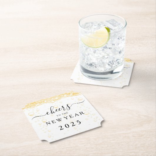 Elegant Fizz Bubbles jubeln Neujahrsfest Untersetzer (Vor Ort)