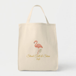 Elegant Flamingo Art with Soft Pastel Quote Tragetasche